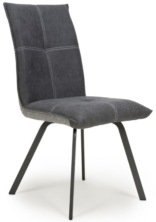 Shankar Ariel Dark Grey Linen Effect Dining Chair (Sold in Pair)