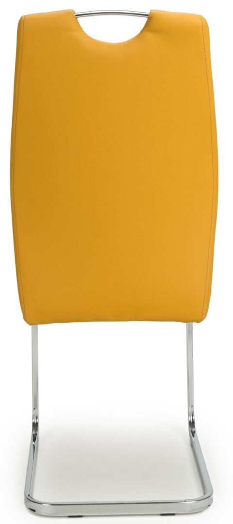 Set of 4 Toledo Yellow Leather Effect Dining Chairs by Shankar Furniture