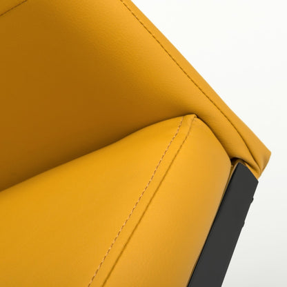 Shankar Cordoba Leather Effect Yellow Dining Chair (Set of 4)