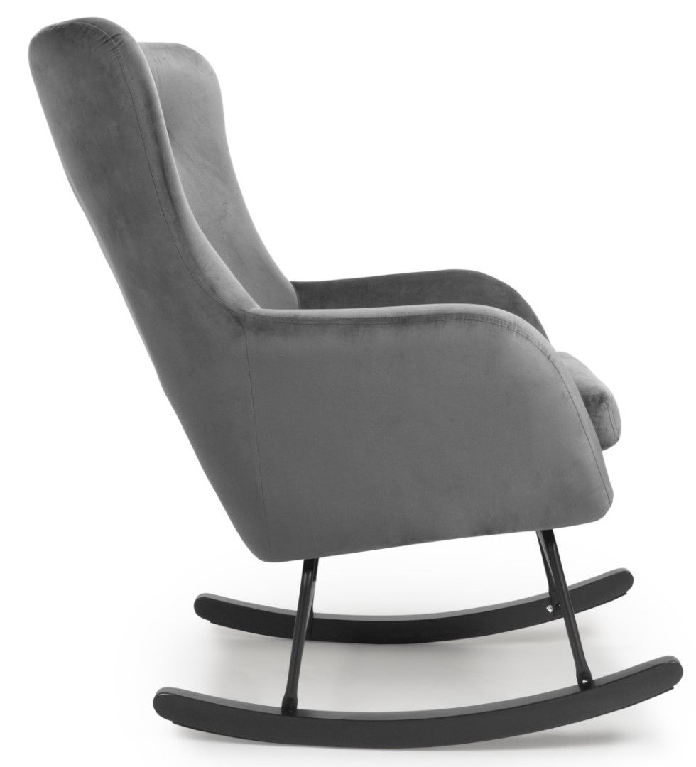 Shankar Alpine Brushed Velvet Grey Rocking Chair