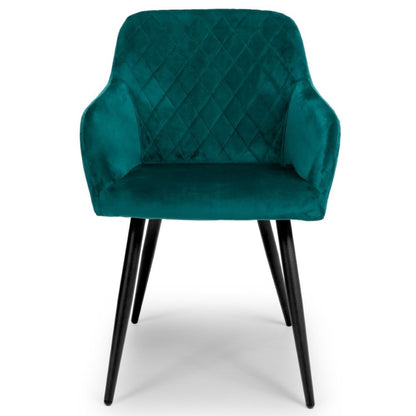Marina Brushed Velvet Mint Green Dining Chair Set of 2