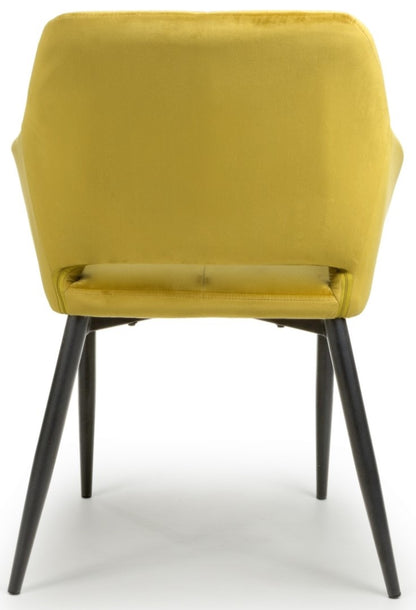 Shankar Nero Brushed Velvet Lime Gold Dining Chair (Sold In Pairs)