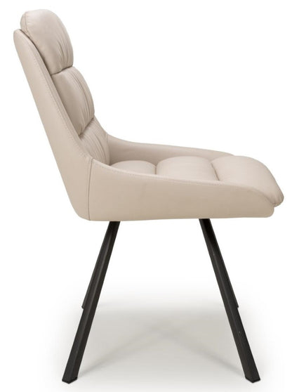 Shankar Arnhem Swivel Leather Effect Dining Chair (Sold in Pairs)