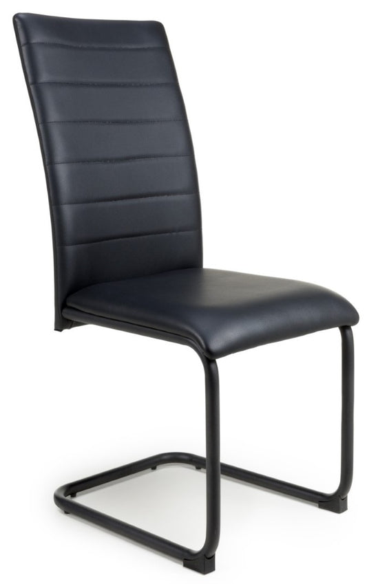 Shankar Carlisle Black Leather Effect Dining Chair (Set of 4)