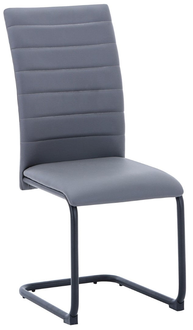Shankar Carlisle Grey Leather Effect Dining Chair (Set of 4)