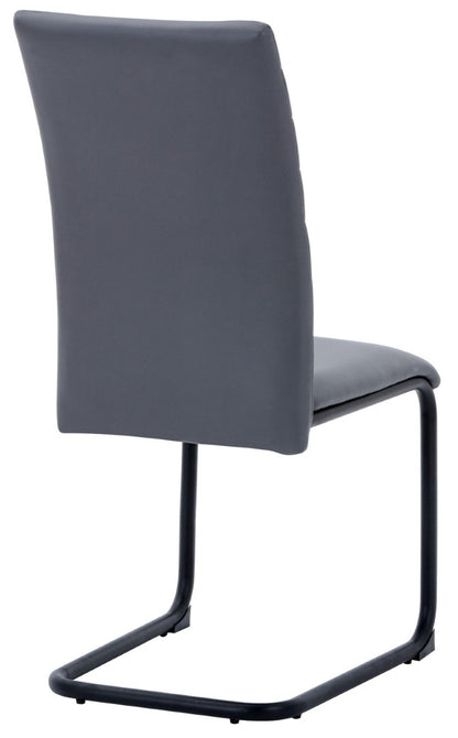 Shankar Carlisle Grey Leather Effect Dining Chair (Set of 4)