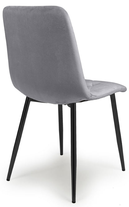 Shankar Vernon Brushed Velvet Grey Dining Chair (Set of 4)