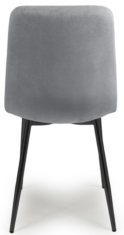 Shankar Vernon Brushed Velvet Grey Dining Chair (Set of 4)