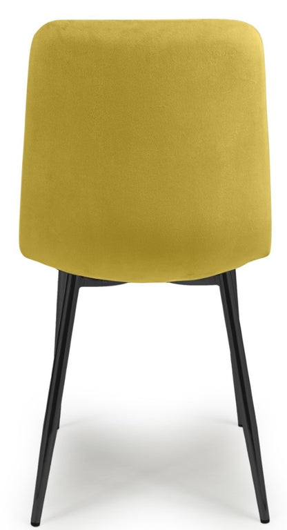 Shankar Furniture Set of 4 Vernon Brushed Velvet Mustard Dining Chairs