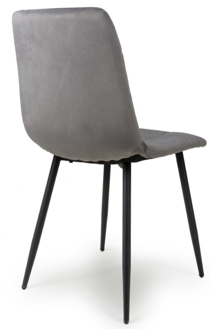 Shankar Lisbon Grey Brushed Velvet Dining Chair (Set of 4)
