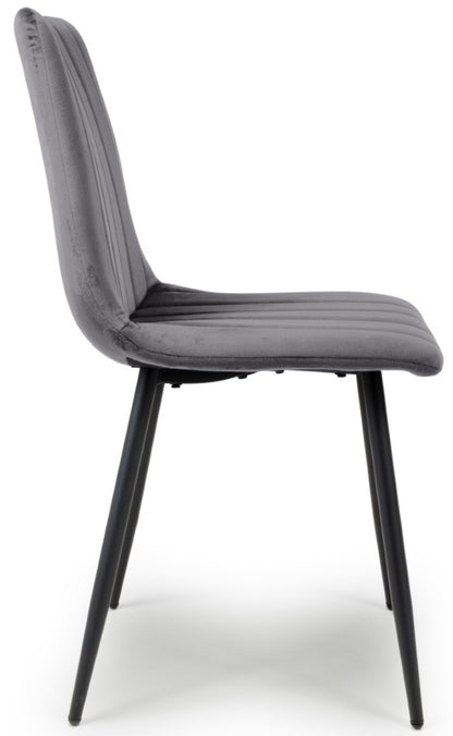 Shankar Lisbon Grey Brushed Velvet Dining Chair (Set of 4)