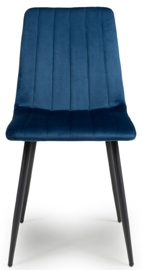 Shankar Lisbon Blue Brushed Velvet Dining Chair (Set of 4)