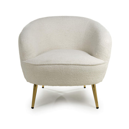 Shankar Lucia Boucle Vanilla White Tub Chair