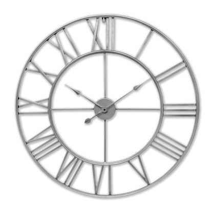 Hill Interiors Large Silver Skeleton Wall Clock