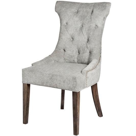 Hill Interiors Silver High Wing Ring Backed Dining Chair