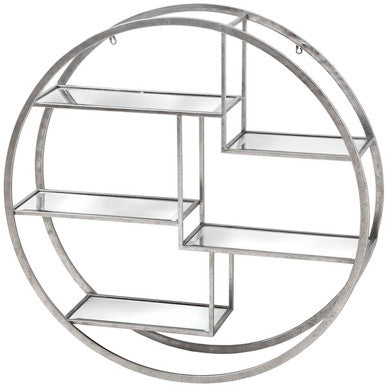 Hill Interiors Large Circular Silver Wall Hanging Multi Shelf