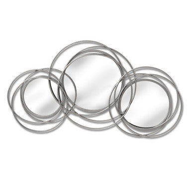 Hill Interiors Silver Trio Multi Circled Wall Art Mirror