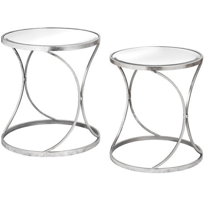 Hill Interiors Silver Curved Design Set Of 2 Side Tables