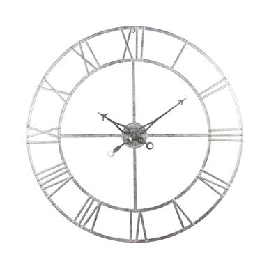 Hill Interiors Large Silver Foil Skeleton Wall Clock