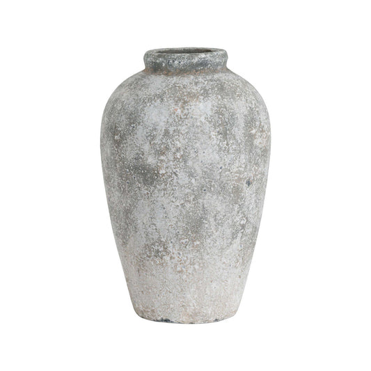 Hill Interiors Aged Stone Tall Handcrafted Ceramic Vase