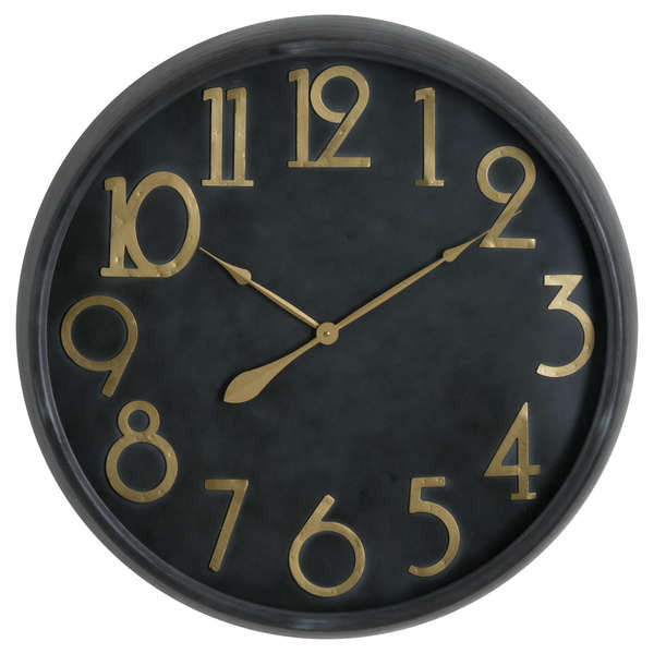 Hill Interiors Soho Brass And Black Large Clock