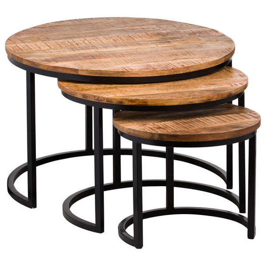 Hill Interiors Set Of Three Industrial Tables