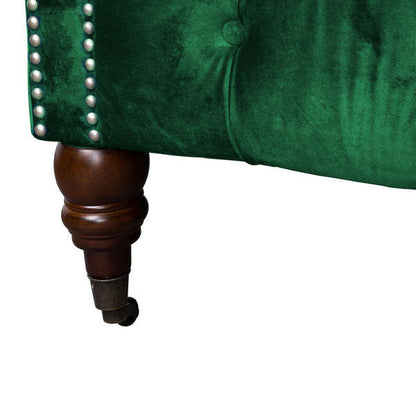 Hill Interiors Emerald Velvet Chesterfield Three Seater Sofa