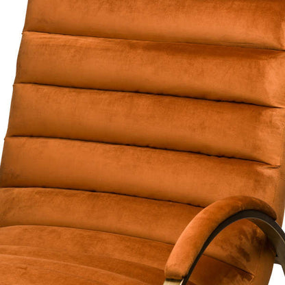 Hill Interiors Burnt Orange And Brass Ribbed Ark Chair