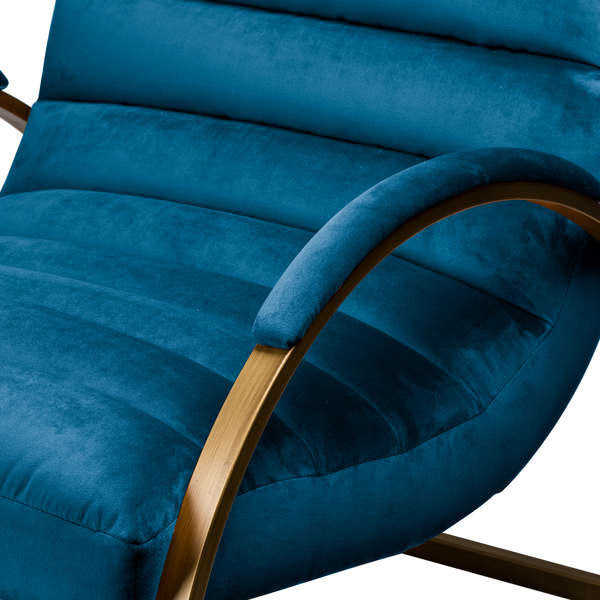 Hill Interiors Navy And Brass Ribbed Ark Chair