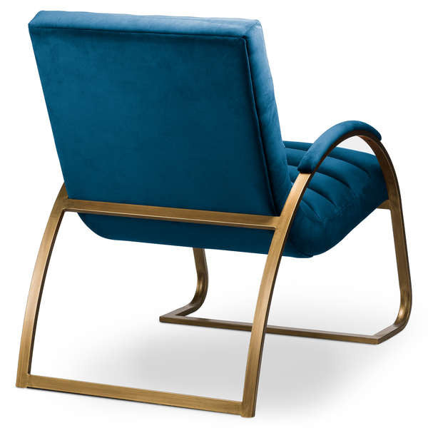 Hill Interiors Navy And Brass Ribbed Ark Chair