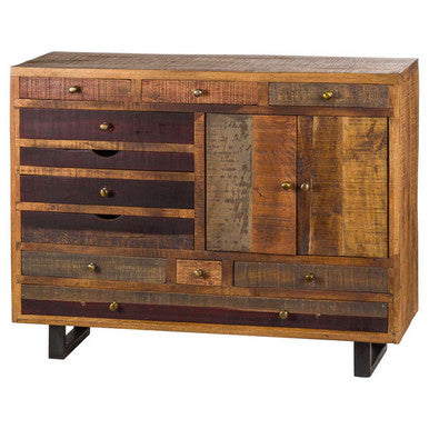 Hill Interiors Multi Draw Reclaimed Industrial Chest With Brass Handle