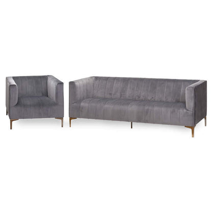 Hill Interiors Emperor Grey Velvet 2 Seater Sofa