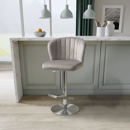 Shankar Sigma Brushed Velvet Mink Bar Stool