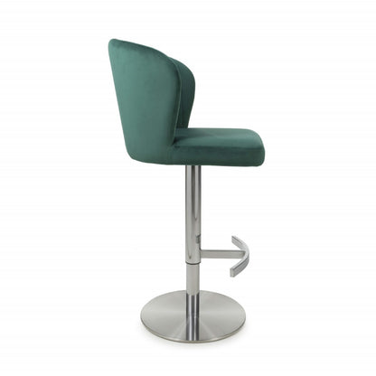 Shankar Sigma Brushed Velvet Green Bar Stool