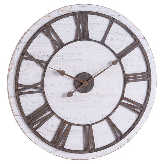 Hill Interiors Rustic Wooden Clock With Aged Numerals And Hands