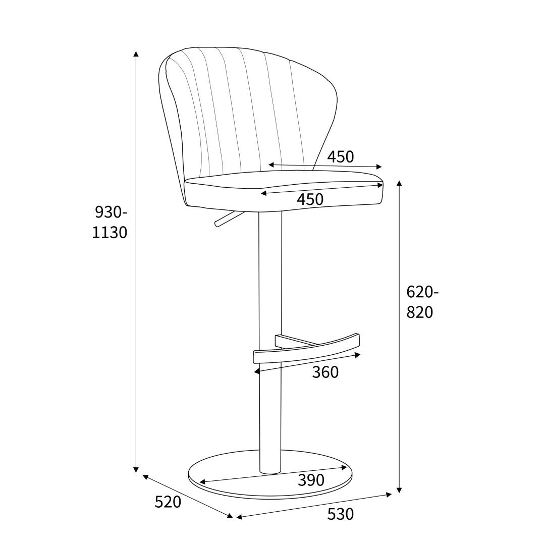 Shankar Sigma Brushed Velvet Mink Bar Stool