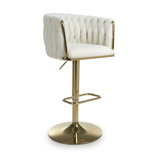 Shankar Bellaire Textured Effect Cream Bar Stool