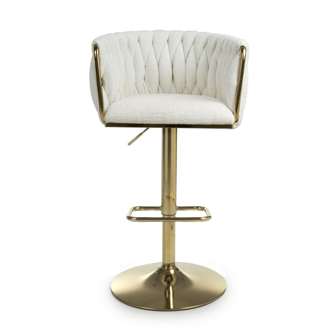 Shankar Bellaire Textured Effect Cream Bar Stool