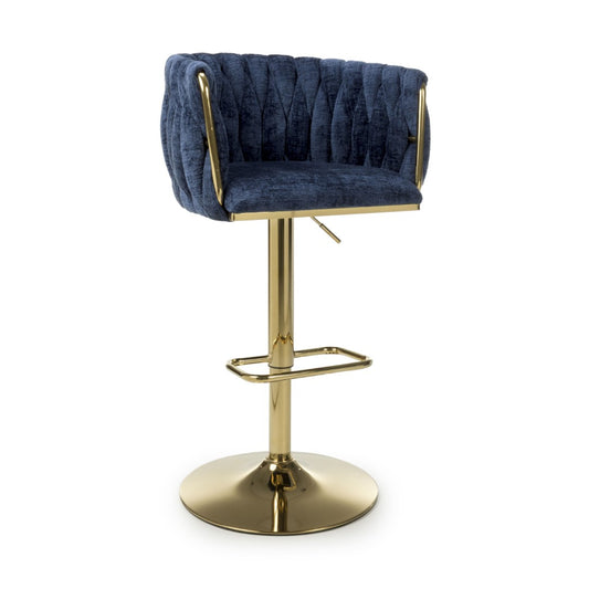 Shankar Bellaire Textured Effect Blue Bar Stool