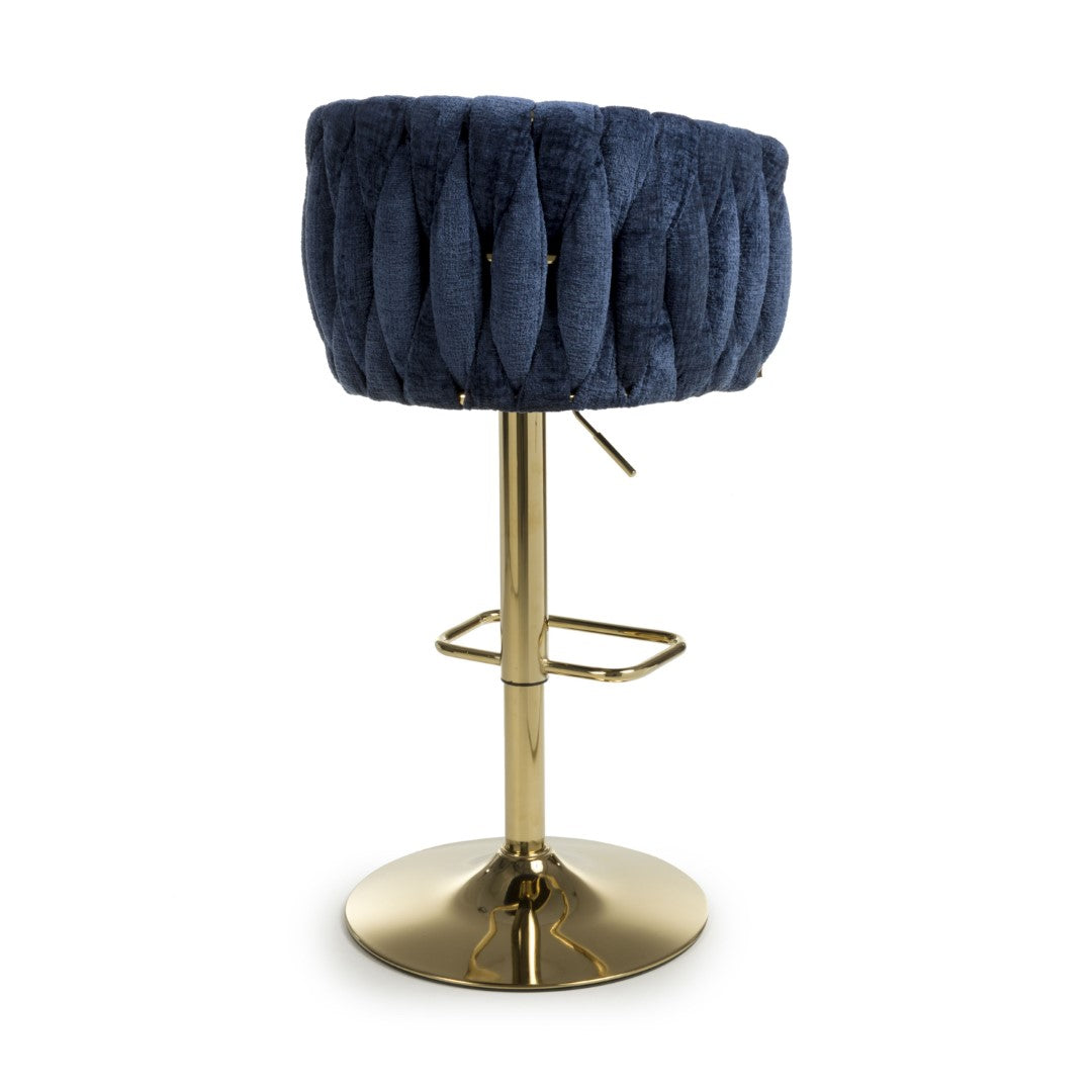 Shankar Bellaire Textured Effect Blue Bar Stool