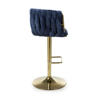 Shankar Bellaire Textured Effect Blue Bar Stool