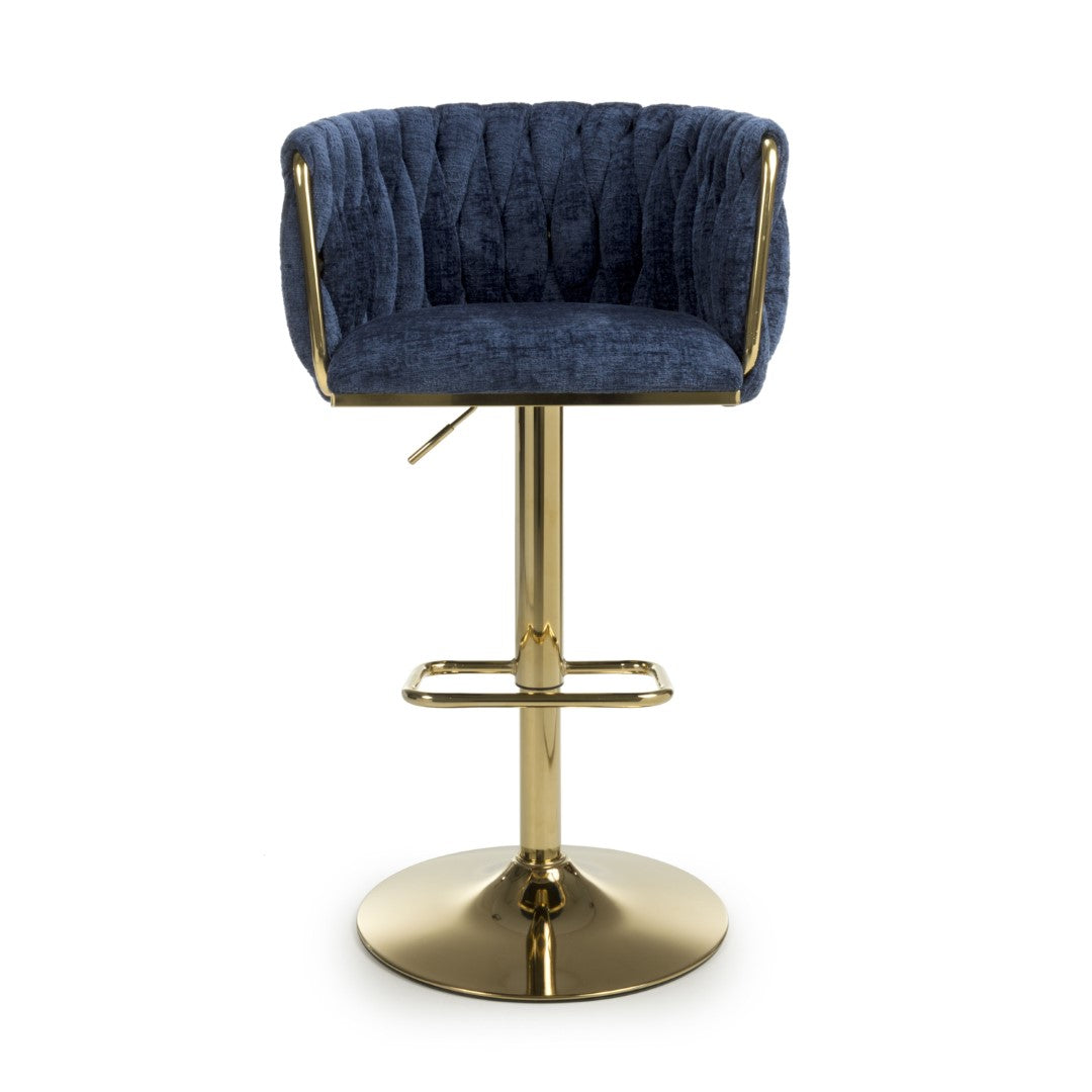 Shankar Bellaire Textured Effect Blue Bar Stool