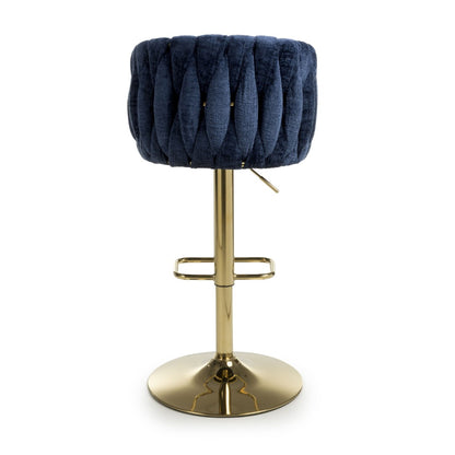 Shankar Bellaire Textured Effect Blue Bar Stool