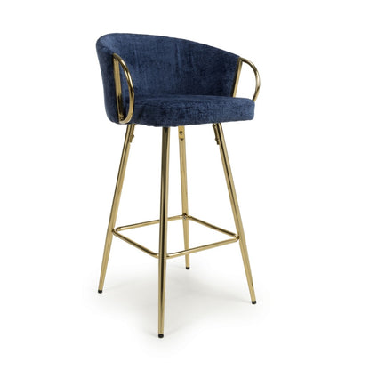 Shankar Volero Textured Effect Blue Bar Stool