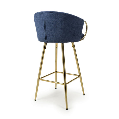 Shankar Volero Textured Effect Blue Bar Stool