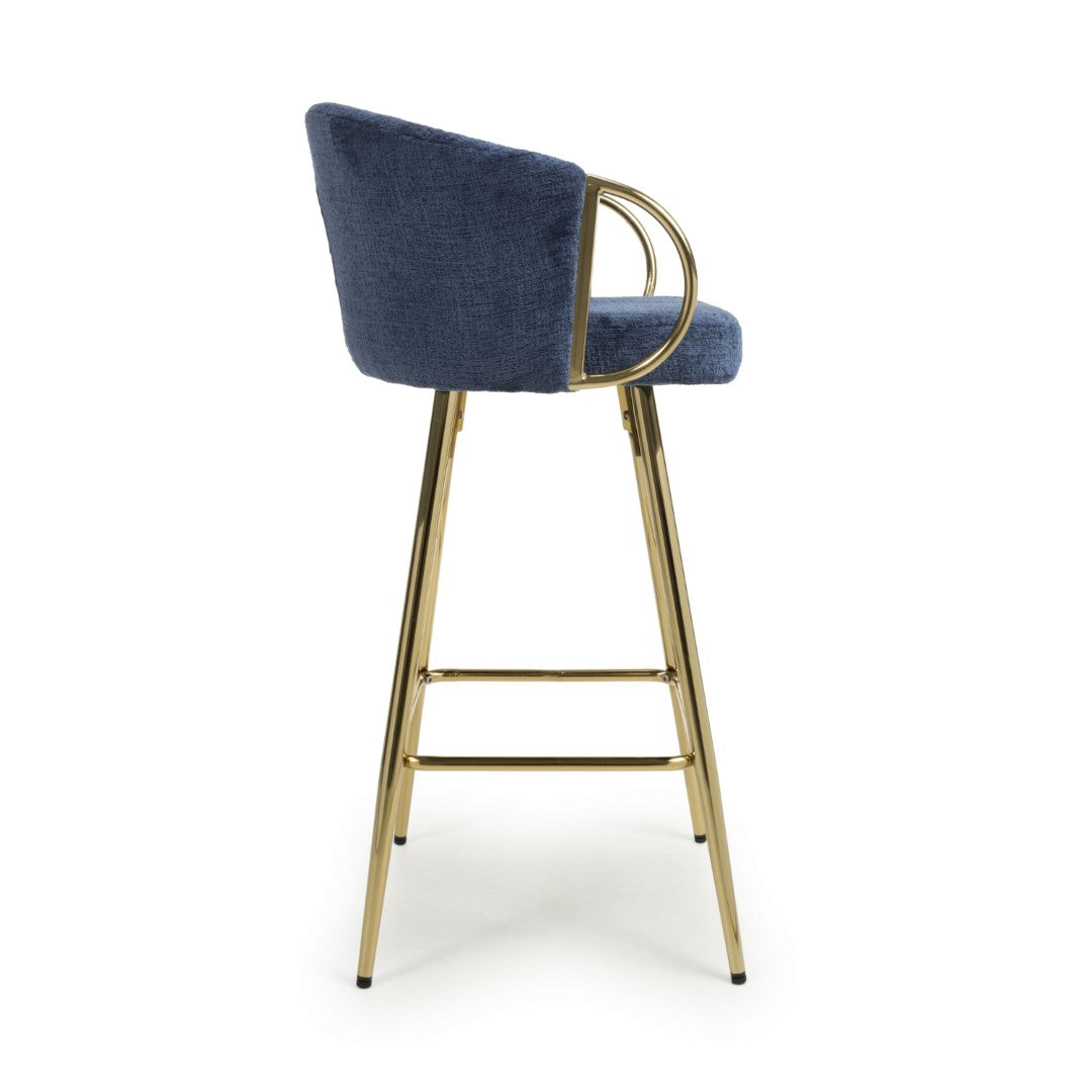 Shankar Volero Textured Effect Blue Bar Stool