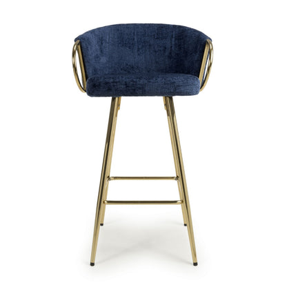 Shankar Volero Textured Effect Blue Bar Stool