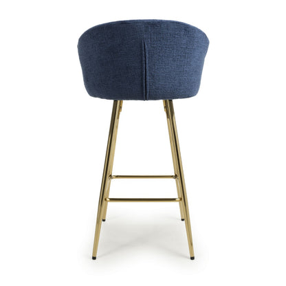 Shankar Volero Textured Effect Blue Bar Stool