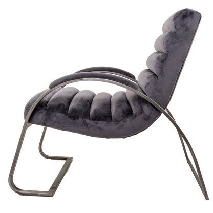 Hill Interiors Grey And Silver Ribbed Ark Chair