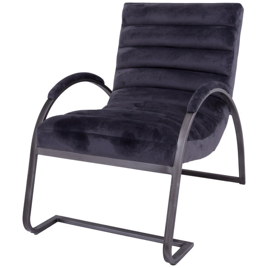 Hill Interiors Grey And Silver Ribbed Ark Chair